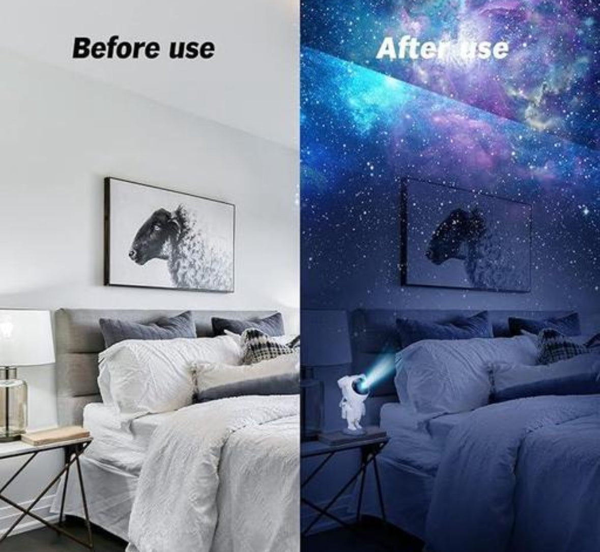 Astronaut Galaxy Projector - 360 Magnetic Head Rotation, Remote Control